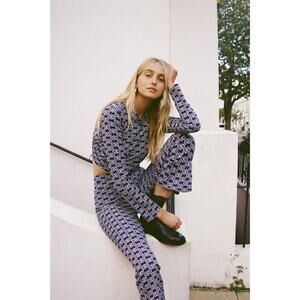 Zara Geometric Print Crop Flare Pants